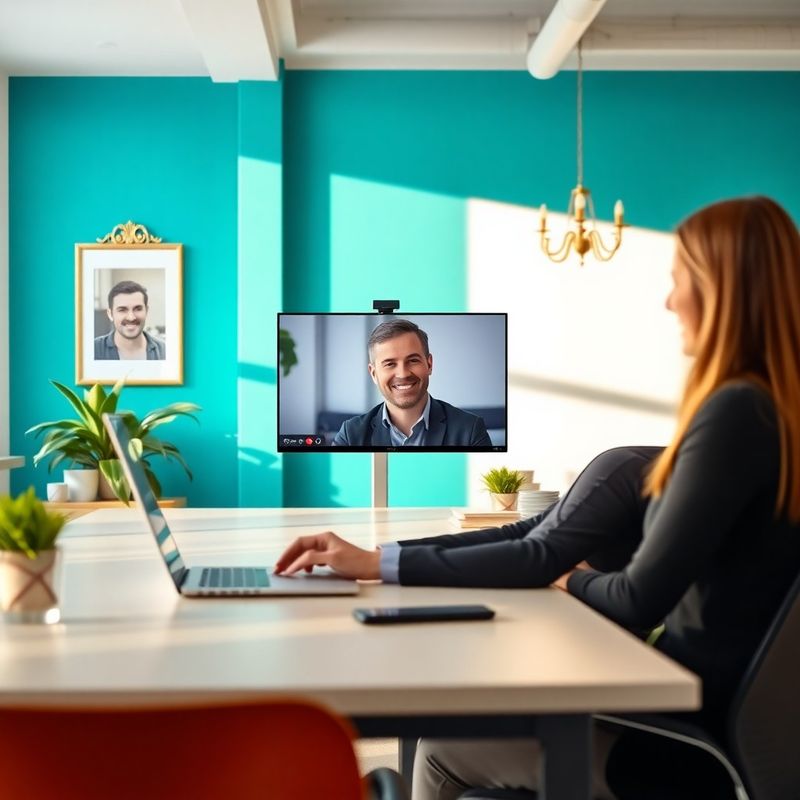 Konzultantka Kučera & Veselý u pracovního stolu při videohovoru v plzeňském coworkingu